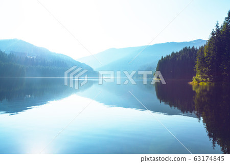 beautiful mountain lake beautiful mountain lake 63174845