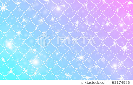 Mermaid kawaii pattern. Fish scale. Vector. 63174936