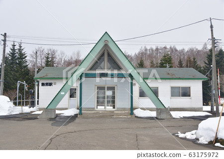 Take a photo of JR Enjin Station in Kuromatsunai Town, Hokkaido in early spring Take a photo of JR Enjin Station in Kuromatsunai Town, Hokkaido in early spring 63175972
