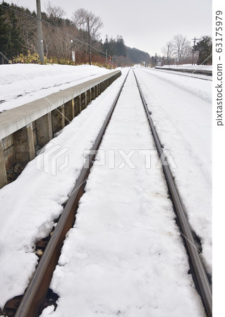 Take a photo of JR Enjin Station in Kuromatsunai Town, Hokkaido in early spring Take a photo of JR Enjin Station in Kuromatsunai Town, Hokkaido in early spring 63175979