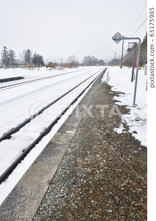 Take a photo of JR Enjin Station in Kuromatsunai Town, Hokkaido in early spring Take a photo of JR Enjin Station in Kuromatsunai Town, Hokkaido in early spring 63175985