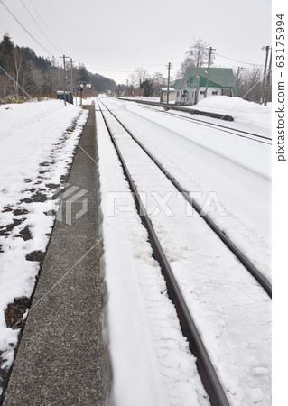 Take a photo of JR Enjin Station in Kuromatsunai Town, Hokkaido in early spring Take a photo of JR Enjin Station in Kuromatsunai Town, Hokkaido in early spring 63175994