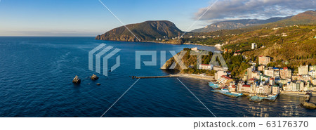 Aerial drone panoramic view landscape of South 63176370