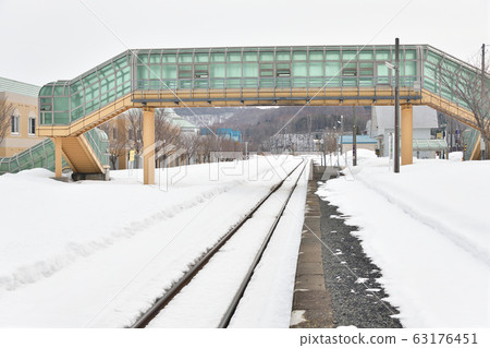 Shooting scenery of JR Kobu Station in Rankoshi-cho, Hokkaido in early spring Shooting scenery of JR Kobu Station in Rankoshi-cho, Hokkaido in early spring 63176451