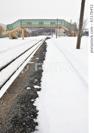 Shooting scenery of JR Kobu Station in Rankoshi-cho, Hokkaido in early spring Shooting scenery of JR Kobu Station in Rankoshi-cho, Hokkaido in early spring 63176452