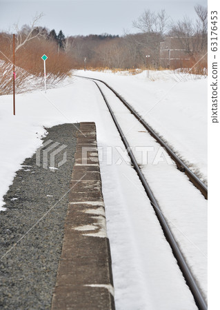 Shooting scenery of JR Kobu Station in Rankoshi-cho, Hokkaido in early spring Shooting scenery of JR Kobu Station in Rankoshi-cho, Hokkaido in early spring 63176453