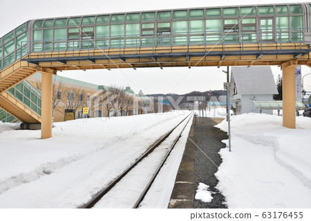 Shooting scenery of JR Kobu Station in Rankoshi-cho, Hokkaido in early spring Shooting scenery of JR Kobu Station in Rankoshi-cho, Hokkaido in early spring 63176455