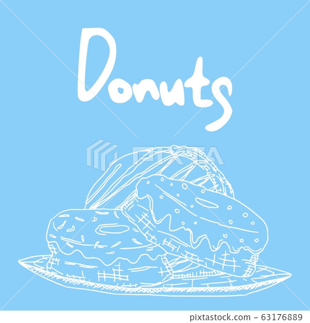 donuts sweets doodle on a bright background. print donuts sweets doodle on a bright background. print 63176889