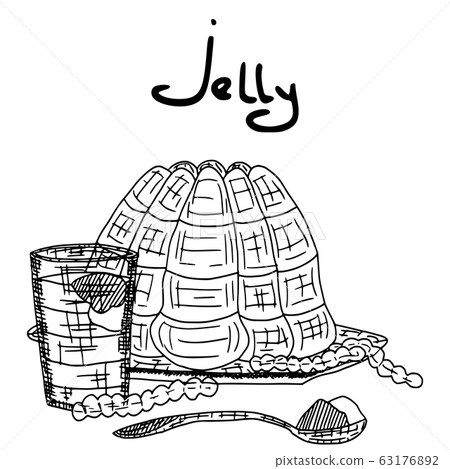jelly sketch drawing bright illustration. print 63176892