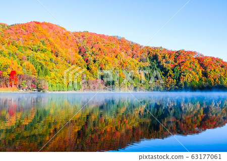 Autumn leaves of Lake Nakatsuna 63177061