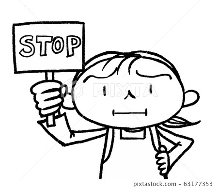 Housewife stop with placard lecture Housewife stop with placard lecture 63177353