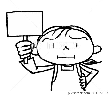Housewife 2 giving lecture with placard 63177354