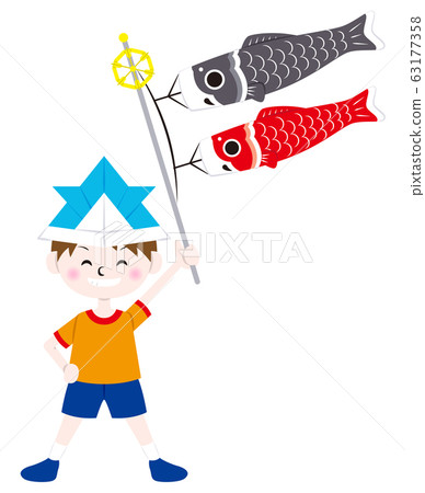 Boy with carp 63177358