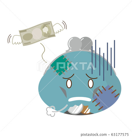 Poor Wallet Vector Pouch Wallet Character Poor Tattered - Stock Illustration [63177575 ...