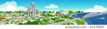 Residential cityscape-B illustration Residential cityscape-B illustration 63178007