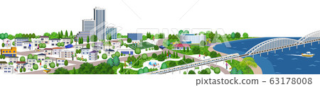 Residential cityscape-C illustration 63178008