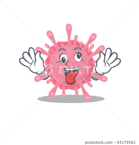 A picture of crazy face corona virus germ mascot design style A picture of crazy face corona virus germ mascot design style 63178562