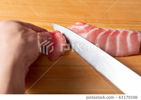 A plate front for drawing tuna large toro sashimi A plate front for drawing tuna large toro sashimi 63179386