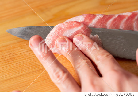 A plate front for drawing tuna large toro sashimi A plate front for drawing tuna large toro sashimi 63179393