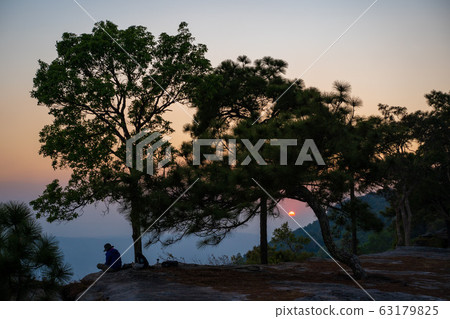 sunset at Yeab Mek Clift view point of Phu sunset at Yeab Mek Clift view point of Phu 63179825