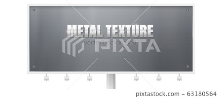 Billboard with metal plate bolted screws. Placard Billboard with metal plate bolted screws. Placard 63180564