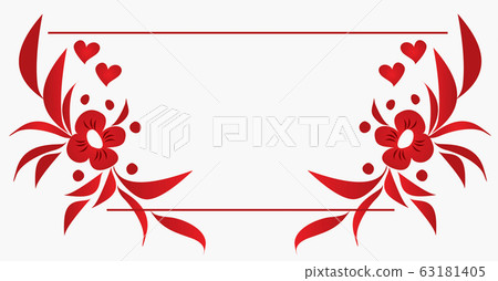 Beautiful post card with an ornament of flowers Beautiful post card with an ornament of flowers 63181405