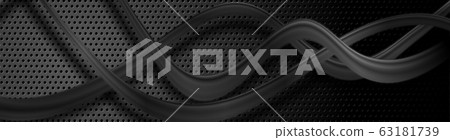 Abstract black waves on dark perforated metallic - Stock Illustration ...