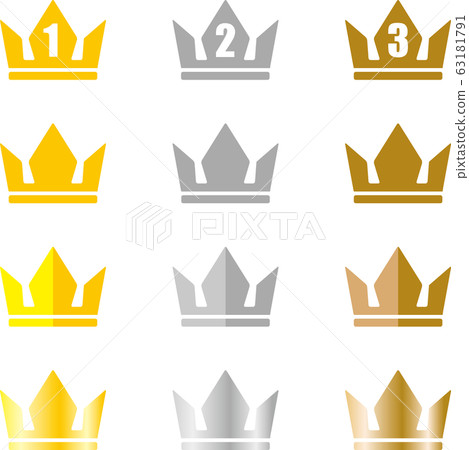 Gold, silver, bronze crown ranking icon vector illustration 63181791