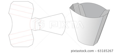 French fries container box die cut template French fries container box die cut template 63185267