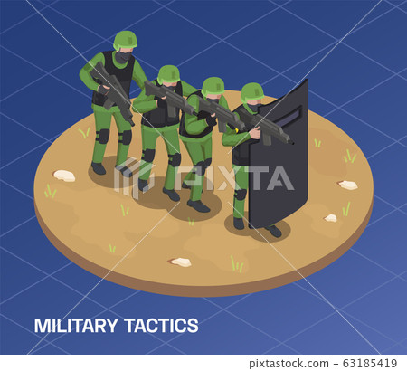 Military Tactics Isometric Composition 63185419