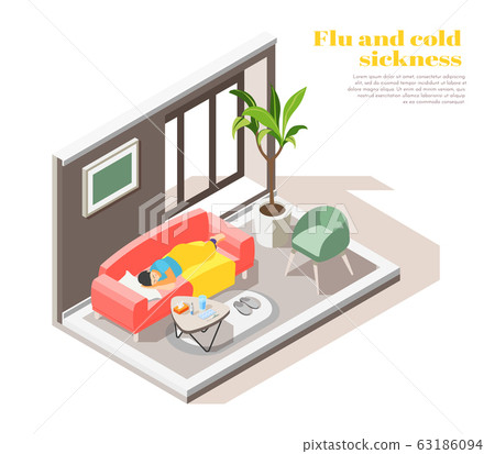 Flu Cold Sickness Isometric Composition 63186094