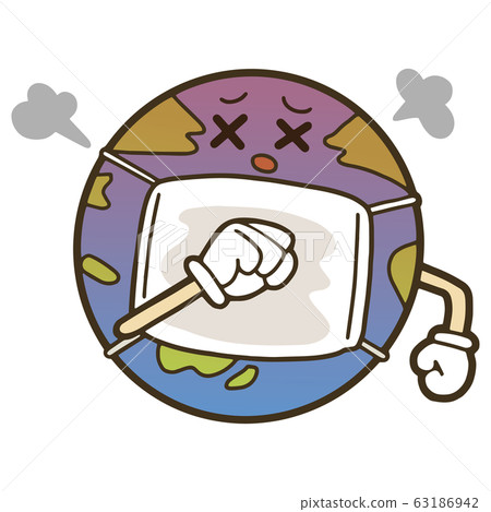 Illustration Of The Earth Getting Sick Cough Stock Illustration