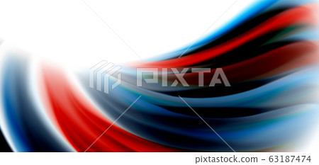 Silk smooth lines on white, liquid fluid color waves. Vector Illustrations For Wallpaper, Banner, Background, Card, Book, Illustration, landing page, cover, placard, poster, banner, flyer, design 63187474