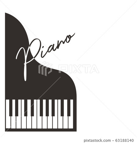 Stylish grand piano silhouette material that can be used for piano presentations, billboards, and music events 63188140