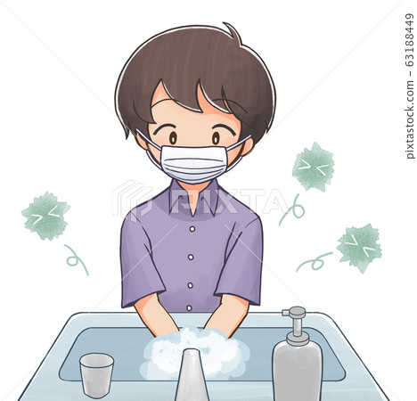 Boy washing his hands 4 63188449