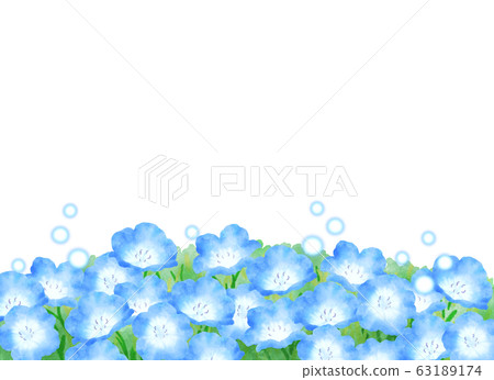 Flower field nemophila field illustration background material 63189174