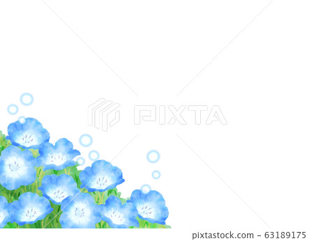 Flower field nemophila field illustration background material Flower field nemophila field illustration background material 63189175