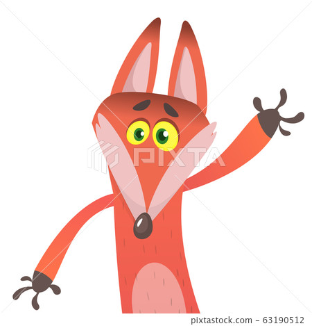 Illustration of cartoon cute fox. Vector illustration 63190512