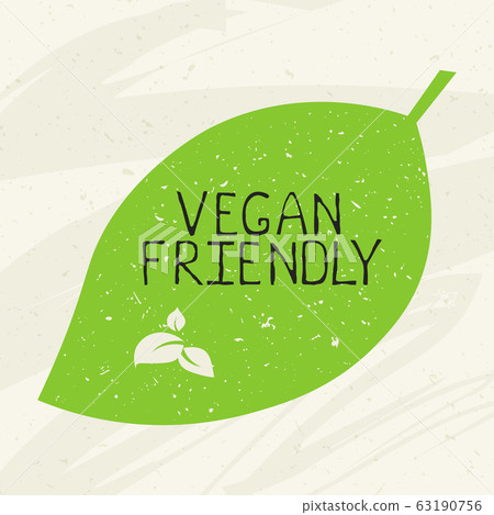 Vegan friendly label and high quality product badges. Bio Home made food Organic product Pure healthy Eco food organic, bio and natural product icon. Emblems for cafe, packaging etc. Vector 63190756