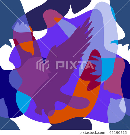 Seamless pattern with birds silhouettes. Seamless pattern with birds silhouettes. 63190813