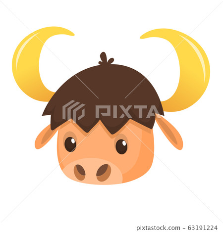 Vector illustration of Cartoon Buffalo head - Stock Illustration ...