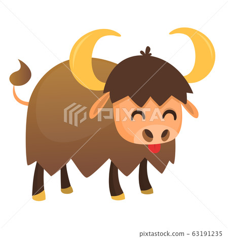 Vector illustration of Cartoon Buffalo or bison... - Stock Illustration ...