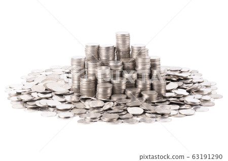 A group of Thai 1 Baht silver coint stack in A group of Thai 1 Baht silver coint stack in 63191290