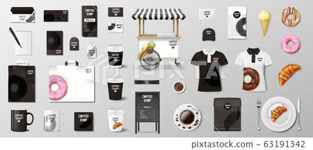 Realistic Mockup For Bakery Shop Restaurant Stock Illustration 63191342 Pixta