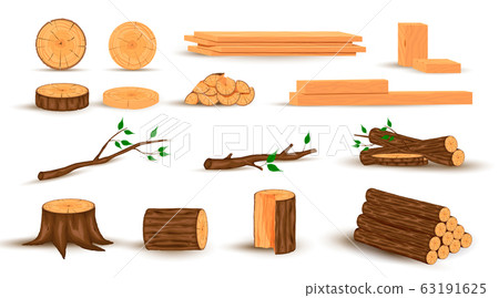 Set of lumber and industrial wood 63191625
