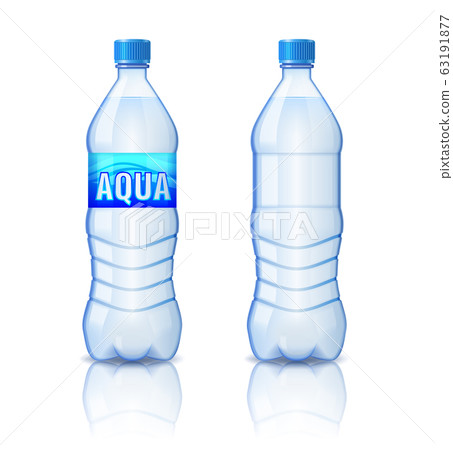 Realistic plastic bottle with mineral water isolated on white background Vector illustration Realistic plastic bottle with mineral water isolated on white background Vector illustration 63191877