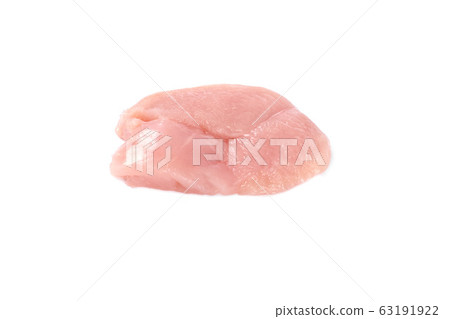 slices of chicken meat isolated on white background slices of chicken meat isolated on white background 63191922