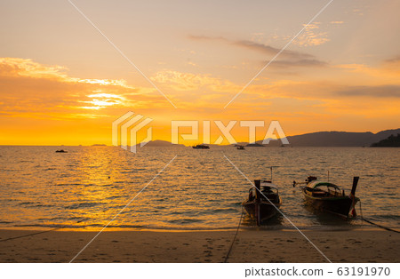 Beautiful sunset in Koh Lipe island in Satun province of Thailand. Beautiful sunset in Koh Lipe island in Satun province of Thailand. 63191970