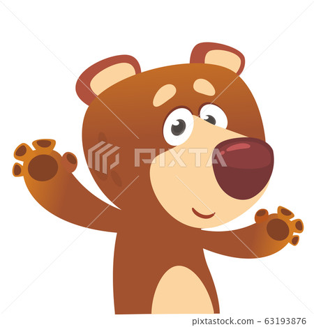 Cartoon funny brown bear 63193876