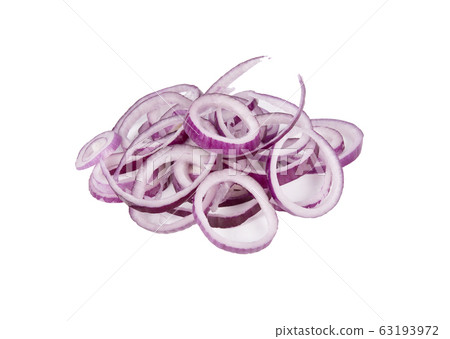pile of slice shallot on white background pile of slice shallot on white background 63193972